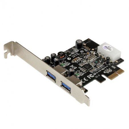 CARTE CONTROLEUR PCIE VERS 2 PORTS USB 3.0 - UASP / ALIM LP4