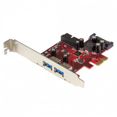 StarTech.com Carte contrôleur PCI Express à 4 ports USB 3.0 - 2 externes 2 internes - Adaptateur PCIe avec alimentatio