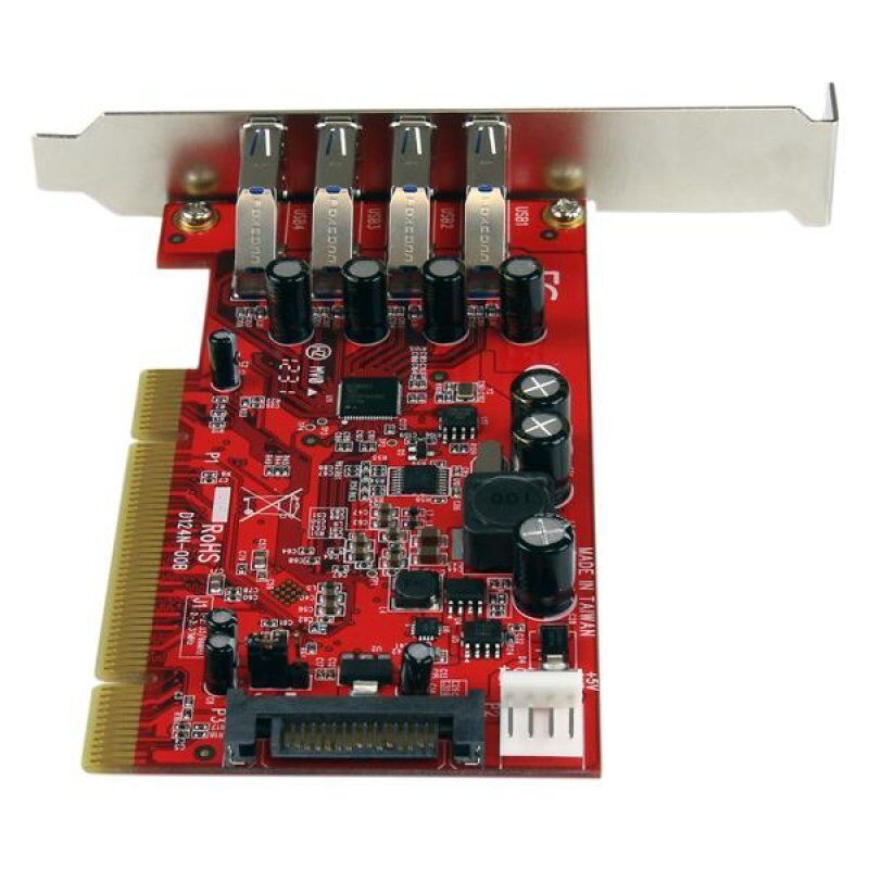 QUAD PORT PCI SUPERSPEED USB 3 CONTROLLER CARD WITH SATA POWER