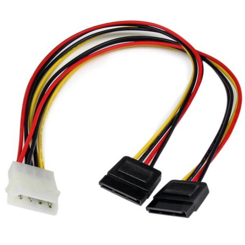 StarTech.com SATA Y-Stromkabel - Splitter Power Y-Kabel mit 2 x SATA intern 1 x Molex (Stecker) 2 x SATA Power (15 pin)