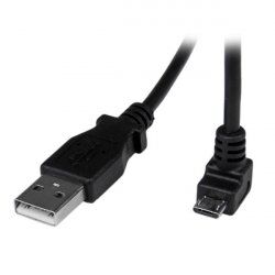 StarTech.com 2m USB 2.0 A auf Micro B Kabel abgewinkelt - Schwarz - USB A / Micro B Datenkabel / Anschlusskabel - USB-K