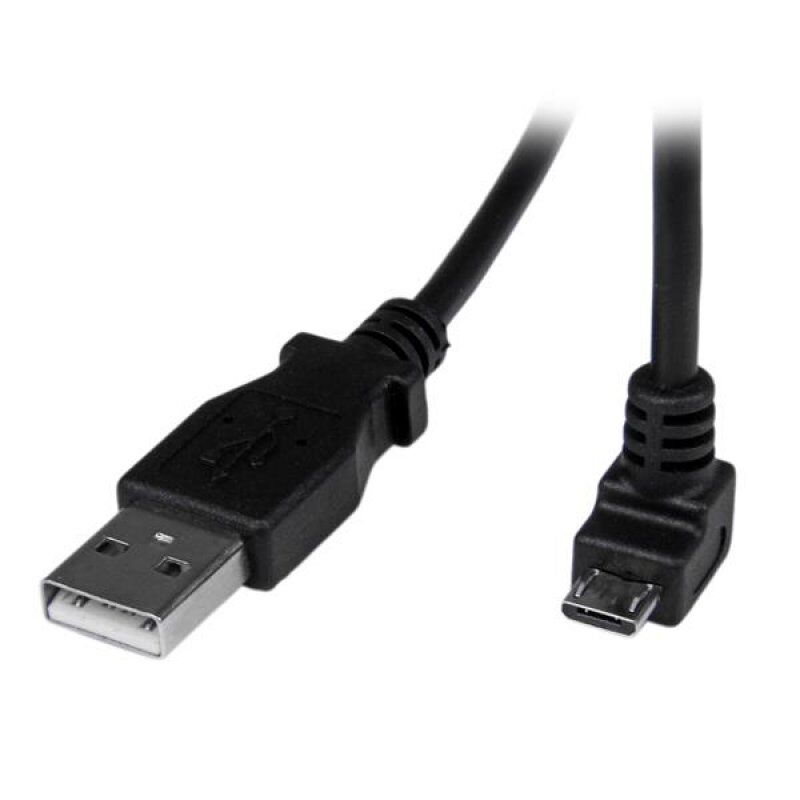 StarTech.com 2m USB 2.0 A auf Micro B Kabel abgewinkelt - Schwarz - USB A / Micro B Datenkabel / Anschlusskabel - USB-K