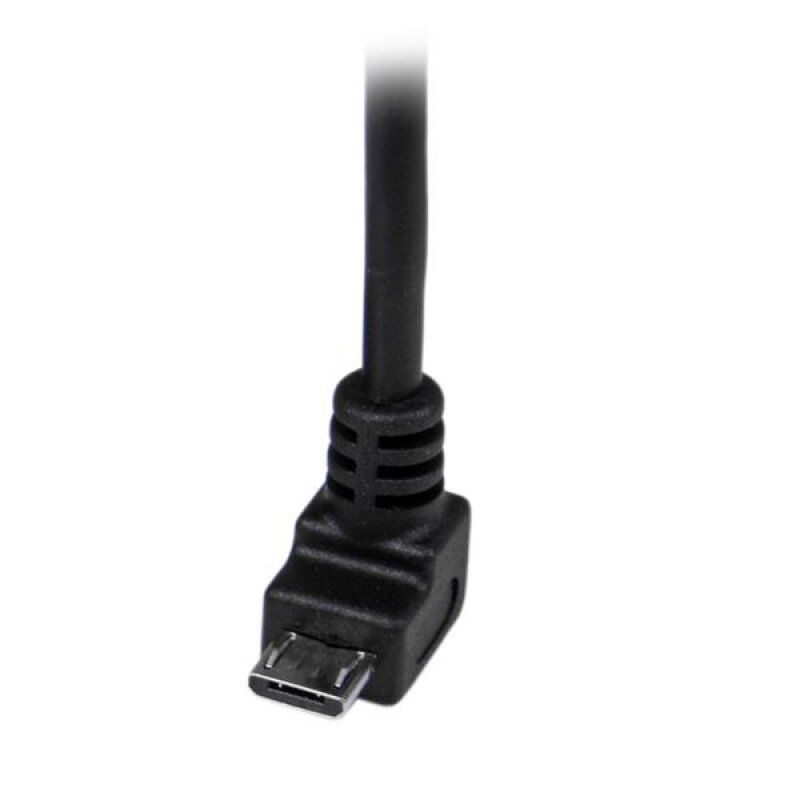 CABLE MICRO USB 2 M - A VERS MICRO B COUDE 90 DEGRE BAS