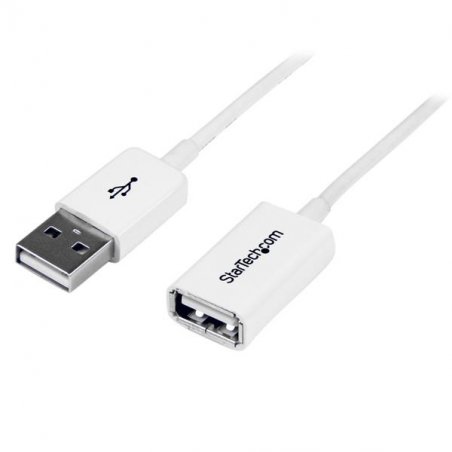 CABLE RALLONGE USB 1M - CABLE USB 2.0 A- MALE FEMELLE - BLANC