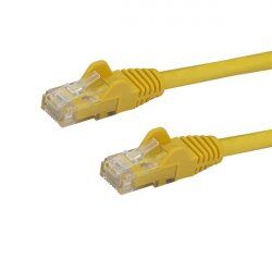 CABLE RESEAU CAT6 GIGABIT UTP SANS CROCHET DE 1M - JAUNE