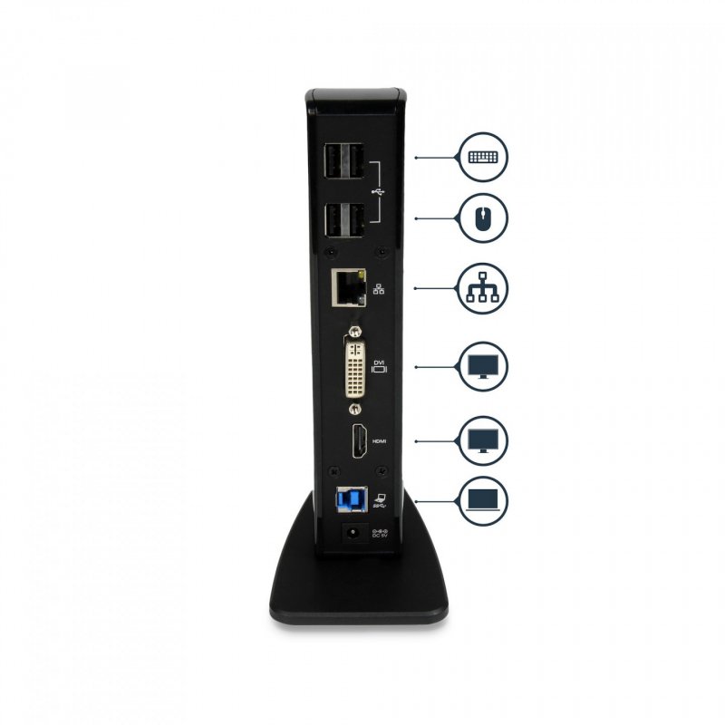 StarTech.com Dual Monitor USB 3.0 Docking Station with HDMI - DVI - 6 x USB Ports~Dual Monitor USB 3.0 Laptop Docking St