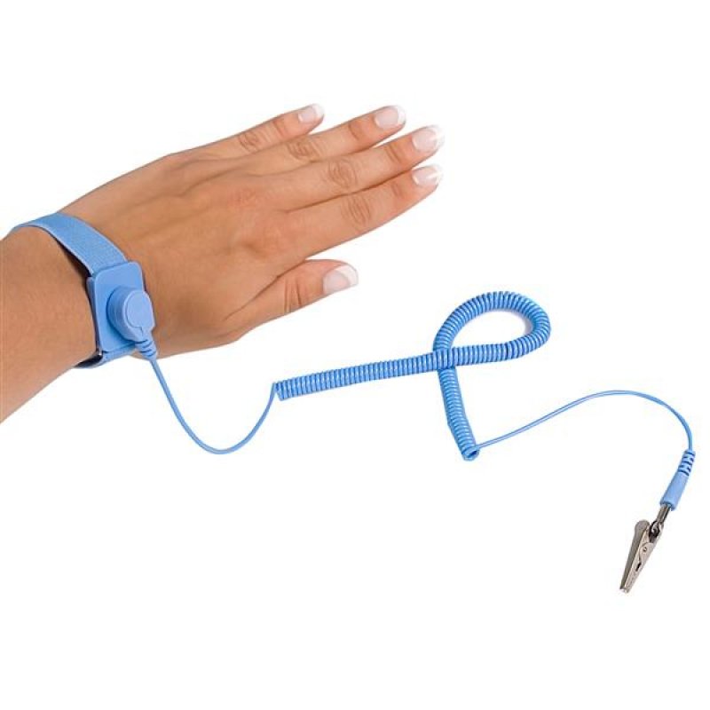 .com Bracelet antistatique avec câble de mise à la terre et protection contre surtensions