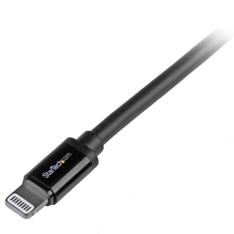 2M LONG BLACK APPLE 8-PIN LIGHTNING TO USB CABLE