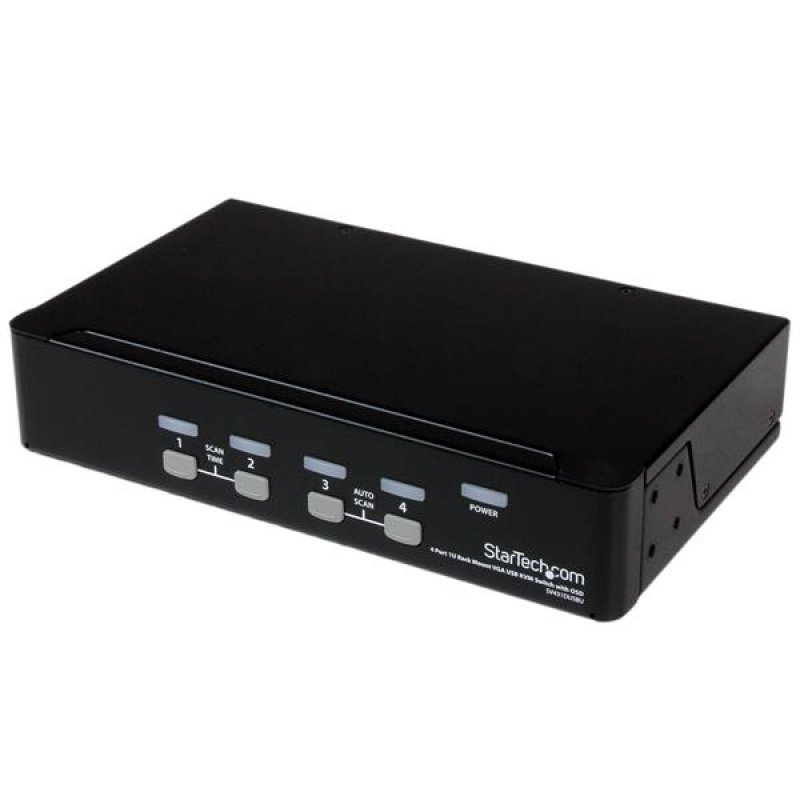 StarTech.com 4-Port USB KVM Swith with OSD - TAA Compliant - 1U Rack Mountable VGA KVM Switch (SV431DUSBU) - KVM-Switch