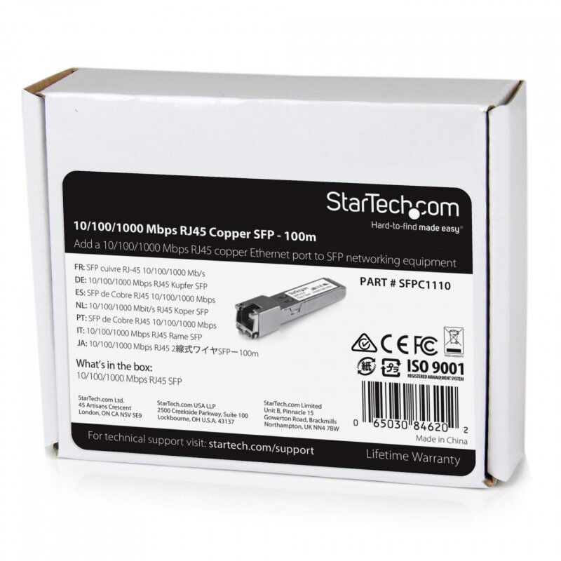 StarTech.com Module SFP GBIC compatible Cisco SFP-GE-T - Transceiver Mini GBIC 1000BASE-T
