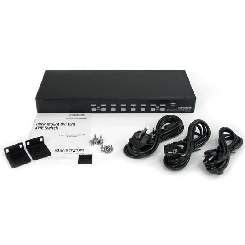 COMMUTATEUR KVM USB DVI 8 PORTS A MONTAGE EN RACK 1U