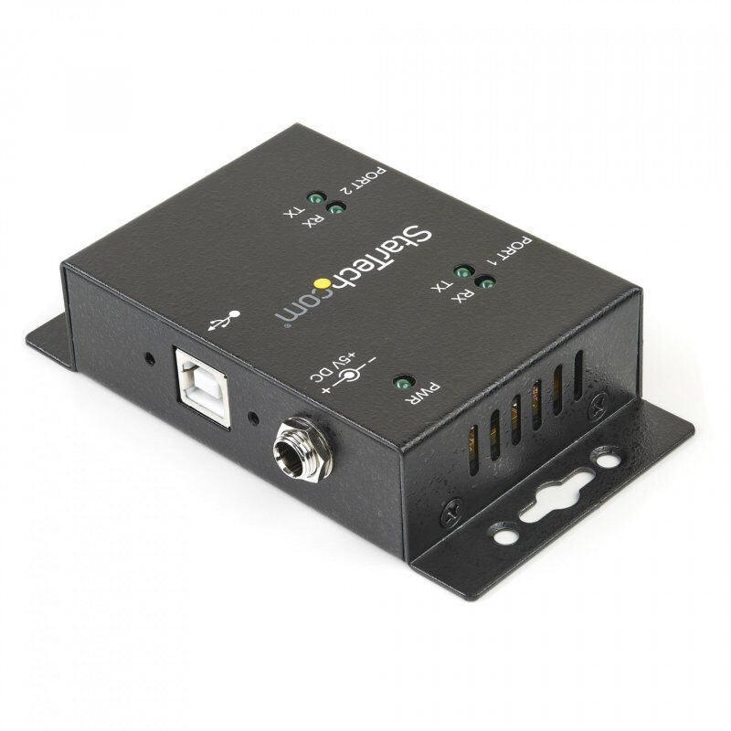 2 PORT INDUSTRIAL WALL MOUNTABL USB TO SERIAL ADAPTER HUB
