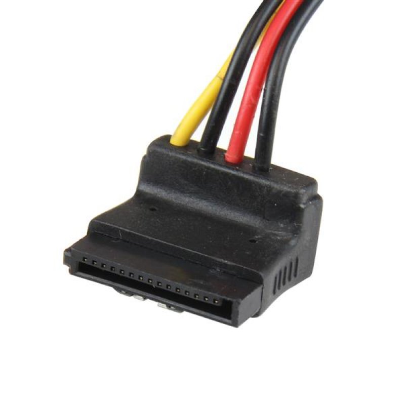 CABLE ALIMENTATION Y 30CM LP4 VERS 2SATA COUDE DROIT VERR.
