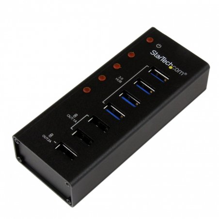 StarTech.com 4 Port USB 3.0 Hub plus 3 Dedicated USB Charging Ports (2 x 1A & 1 x 2A) - Wall Mountable Metal Enclosure~4