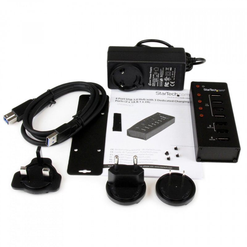 HUB USB 3.0 ALIMENT DE 4 PORTS AVEC 3 PORTS DE RECHARGE USB