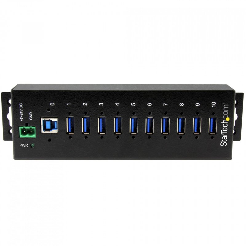 StarTech.com Concentrateur USB 3.0 10 ports - 5Gbps - Concentrateur USB-A industriel en métal avec protection contre le