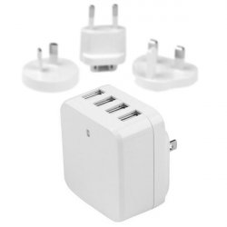 StarTech.com 4-Port USB Wall Charger - International Travel - 34W/6.8A - White