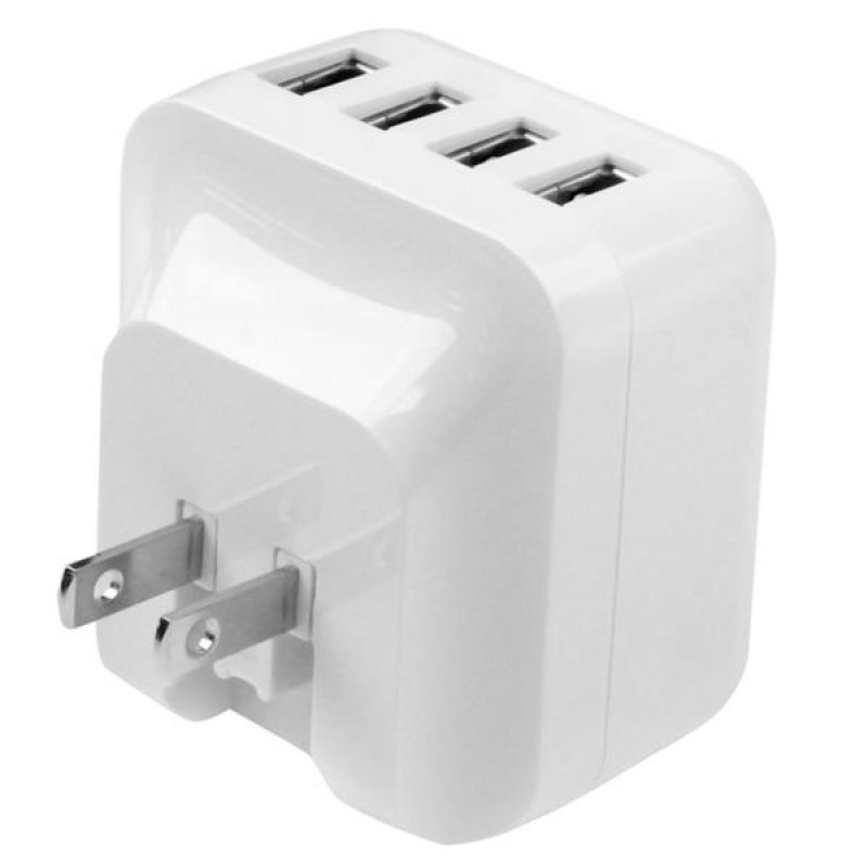 CHARGEUR MURAL USB 4 PORTS - ADAPTATEUR SECTEUR USB - BLANC
