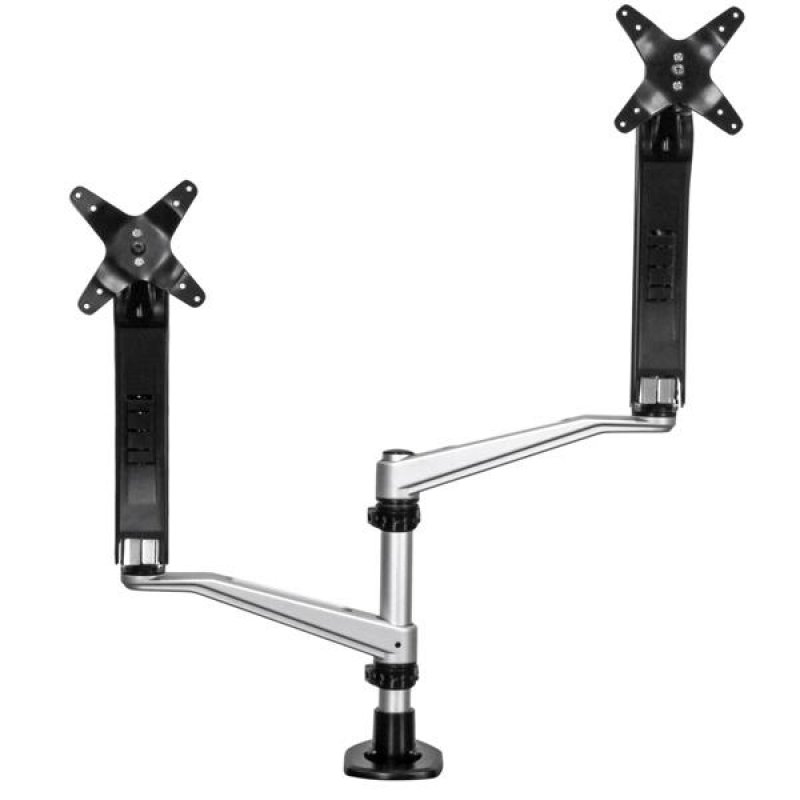 StarTech.com Support de bureau pour 2 écrans avec bras articulés - Multidirectionnel - Empilable - Installation sans o