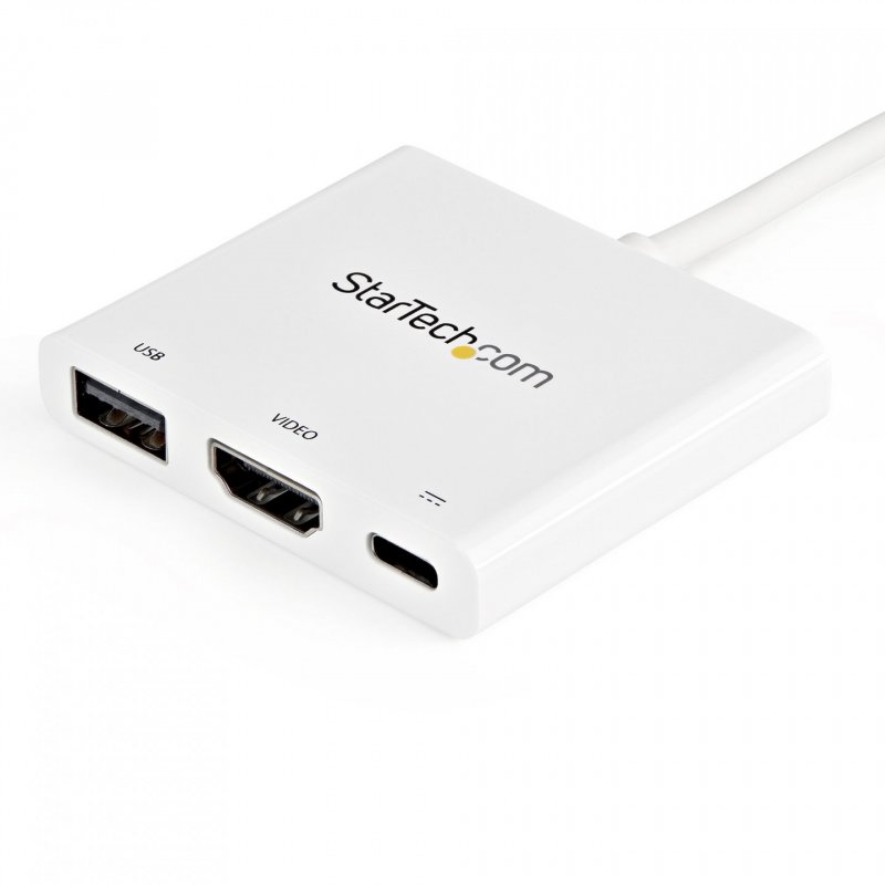 StarTech.com Adaptateur multiport USB-C vers HDMI 4K avec USB Power Delivery et port USB-A - Blanc