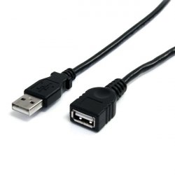 10FT BLACK USB 2.0 EXTENSION CABLE A TO A - M/F