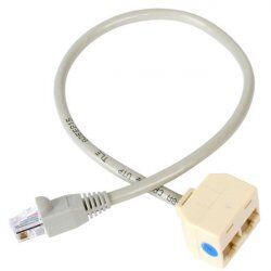 2-TO-1 RJ45 SPLITTER CABLE ADAPTER - F/M