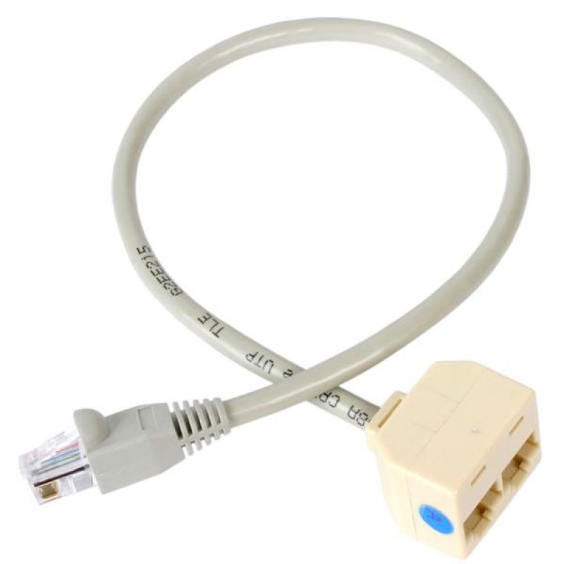 2-TO-1 RJ45 SPLITTER CABLE ADAPTER - F/M