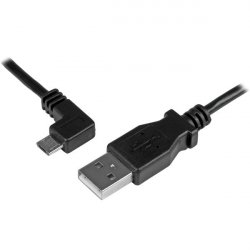 CABLE DE CHARGE ET SYNC MICRO USB A ANGLE GAUCHE DE 2 M - M/M