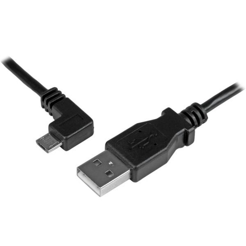 CABLE DE CHARGE ET SYNC MICRO USB A ANGLE GAUCHE DE 2 M - M/M