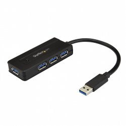 StarTech.com 4 Port USB 3.0 Hub (SuperSpeed 5Gbps) with Fast Charge – Portable USB 3.1 Gen 1 Type-A Laptop/Desktop Hub