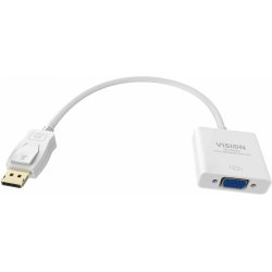 Vision TC-DPVGA câble vidéo et adaptateur 0,22 m VGA (D-Sub) DisplayPort Blanc