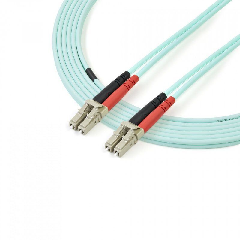 StarTech.com Aqua OM4 Duplex Multimode Fiber Optic Cable - 100 Gb - 50/125 - LSZH - LC/LC - 3 m (10 ft.)~3m (10ft) LC/UP