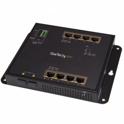 StarTech.com Industrial 8 Port Gigabit PoE+ Switch w/2 SFP MSA Slots - 30W - Layer/L2 Switch Hardened GbE Managed - Rugg