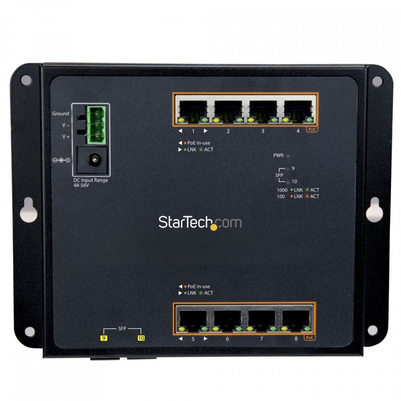 GBE SWITCH - 8-PORT POE+ PLUS 2 SFP PORTS-8-PORT MANAGED SWITCH