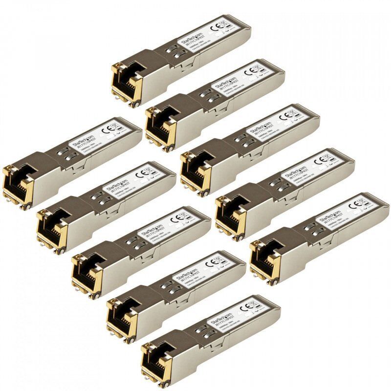 StarTech.com HP J8177C Compatible SFP Transceiver Module - 1000BASE-T - 10 Pack~10 pack HPE J8177C Compatible SFP Module