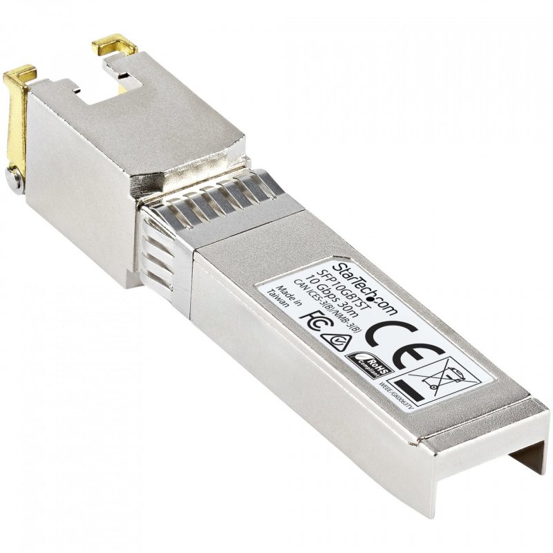 StarTech.com MSA Compliant SFP+ Transceiver Module - 10GBASE-T~MSA Uncoded SFP+ Module - 10GBASE-T - SFP to RJ45 Cat6/Ca