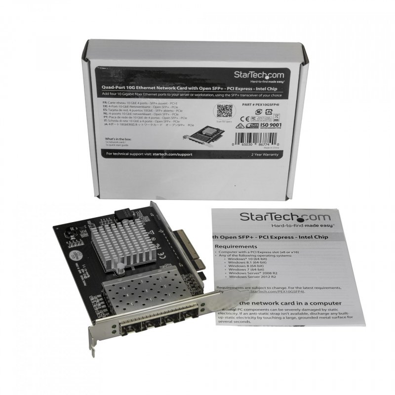 StarTech.com Carte réseau PCI Express pour serveur à 4 ports SFP+ 10 Gigabit Ethernet - Chipset Intel XL710