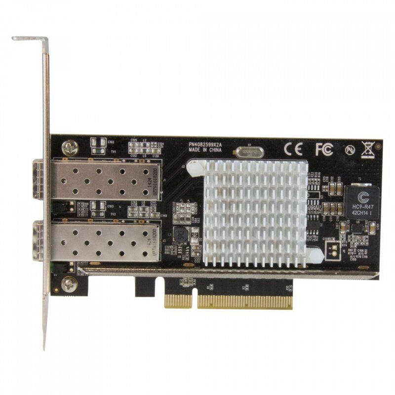 StarTech.com 10G Network Card - 2x 10G Open SFP+ Multimode LC Fiber Connector - Intel 82599 Chip - Gigabit Ethernet Car