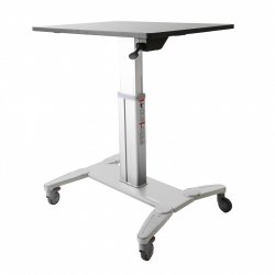StarTech.com Mobile Standing Desk - Portable Sit Stand Ergonomic Height Adjustable Cart on Wheels - Rolling Computer/Lap
