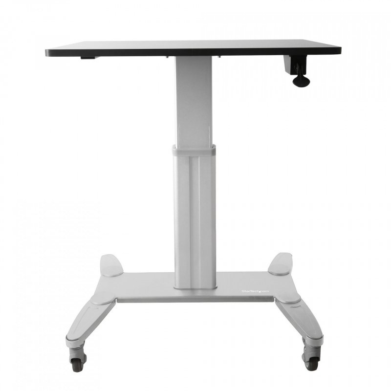 StarTech.com Mobile Standing Desk - Portable Sit Stand Ergonomic Height Adjustable Cart on Wheels - Rolling Computer/Lap