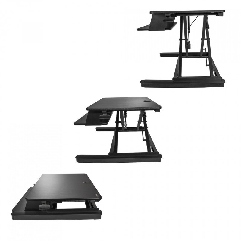SIT STAND DESK CONVERTER - 35IN LARGE WORK SURFACE - ADJUSTABLE