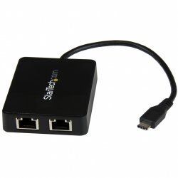 ADAPTATEUR USB-C VERS 2 PORTS RJ45 GIGABIT ETHERNET