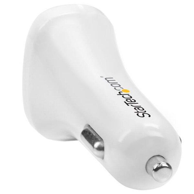 StarTech.com Dual-Port USB Car Charger - 24W/4.8A - White