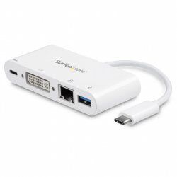 StarTech.com Adaptateur Multiport USB C - Adaptateur Vidéo USB-C vers DVI-D (numérique) avec 60W PD Passthrough Chargi