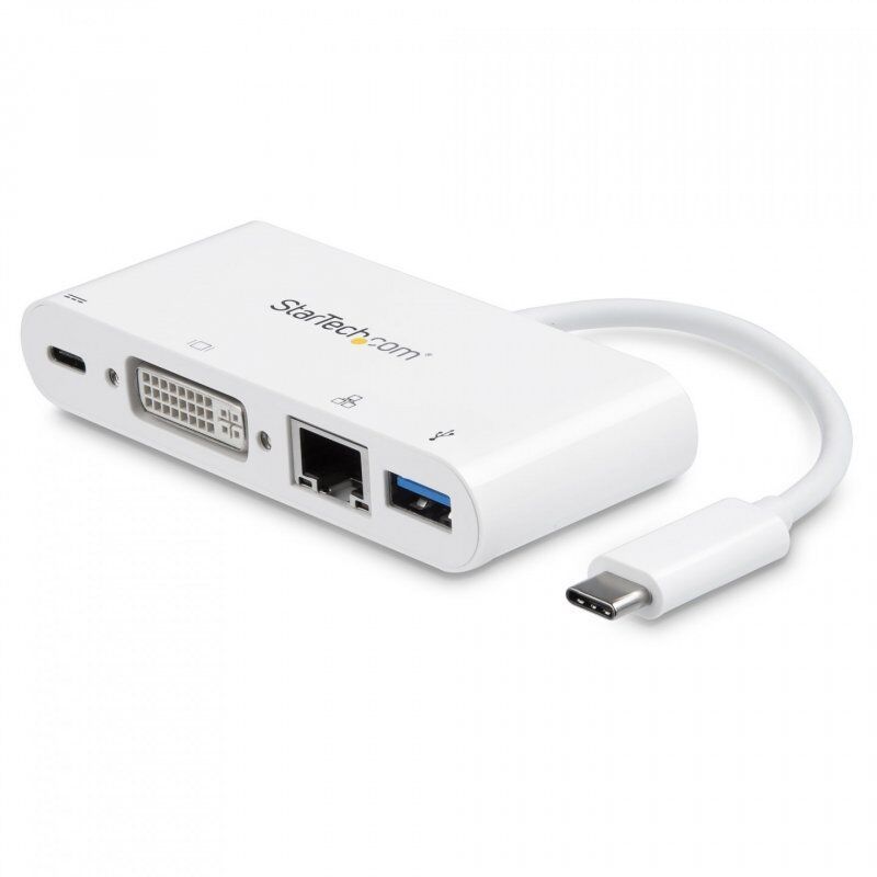StarTech.com Adaptateur Multiport USB C - Adaptateur Vidéo USB-C vers DVI-D (numérique) avec 60W PD Passthrough Chargi