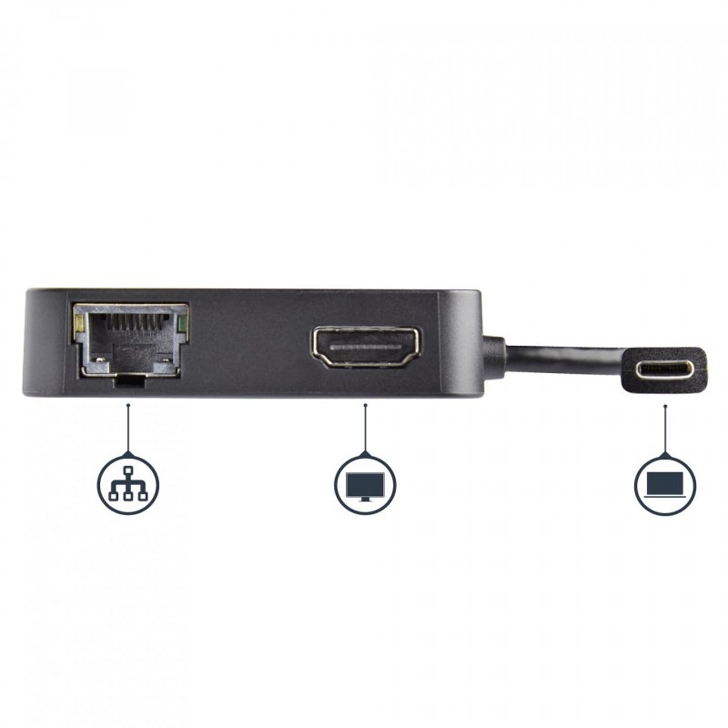 StarTech.com USB-C Multiport Adapter - USB Typ C auf 4K HDMI / USB 3.0 / Gigabit Ethernet - Powered USB Hub - USB-C zu 
