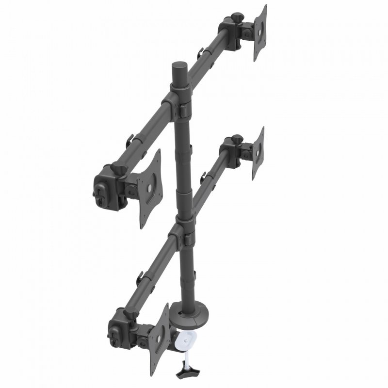 StarTech.com Desk Mount Quad Monitor Arm - Ergonomic VESA 4 Monitor Mount 2x2 up to 27" - Articulating & Height Adjustab