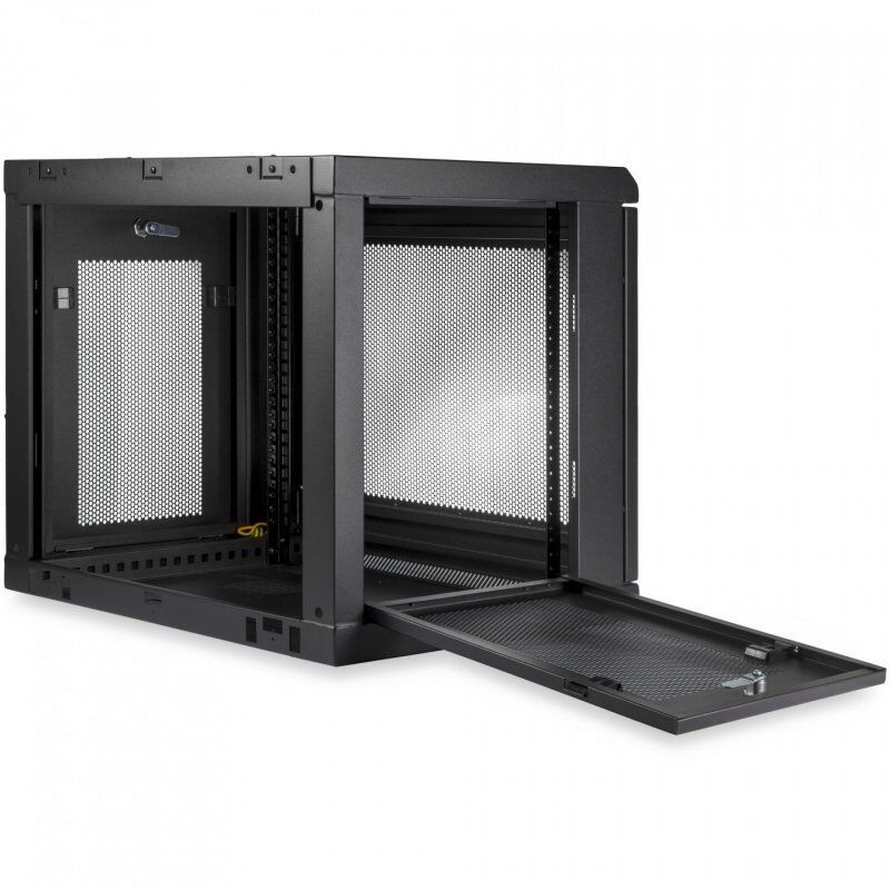 StarTech.com 2 Post 9U 19" Wall Mount Network Cabinet - Adjustable Depth 6-15"- Locking IT Switch Depth Enclosure - Vent