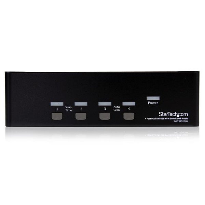StarTech.com Switch KVM USB 2 Ecrans DVI pour 4 Ordinateurs avec Audio - Commutateur KVM