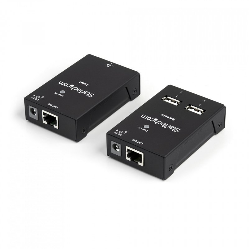 StarTech.com Prolongateur USB 2.0 4 Ports - Extendeur USB sur Cat5/Cat6 Jusqu'à 40m - Prolongateur Compact USB 2.0 sur 